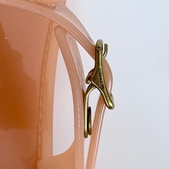 Coach Tea Rose Jelly Flat Floral Studded Sandals Size 7 Feminine Dainty Vacation - Picture 6 of 9